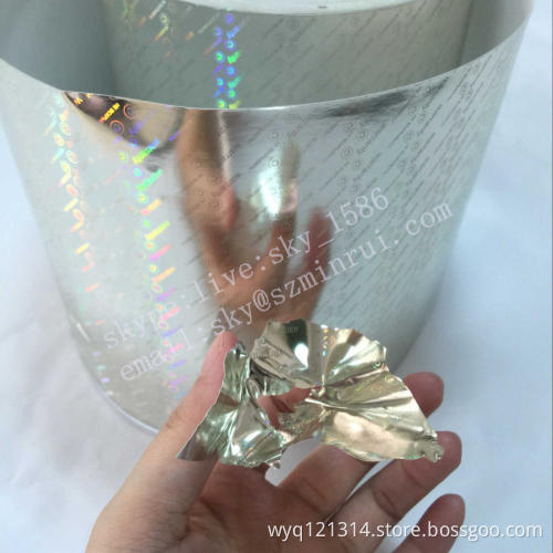 Customized Pattern Security Holographic Destructive Vinyl for Hologram Warranty Void Sticker